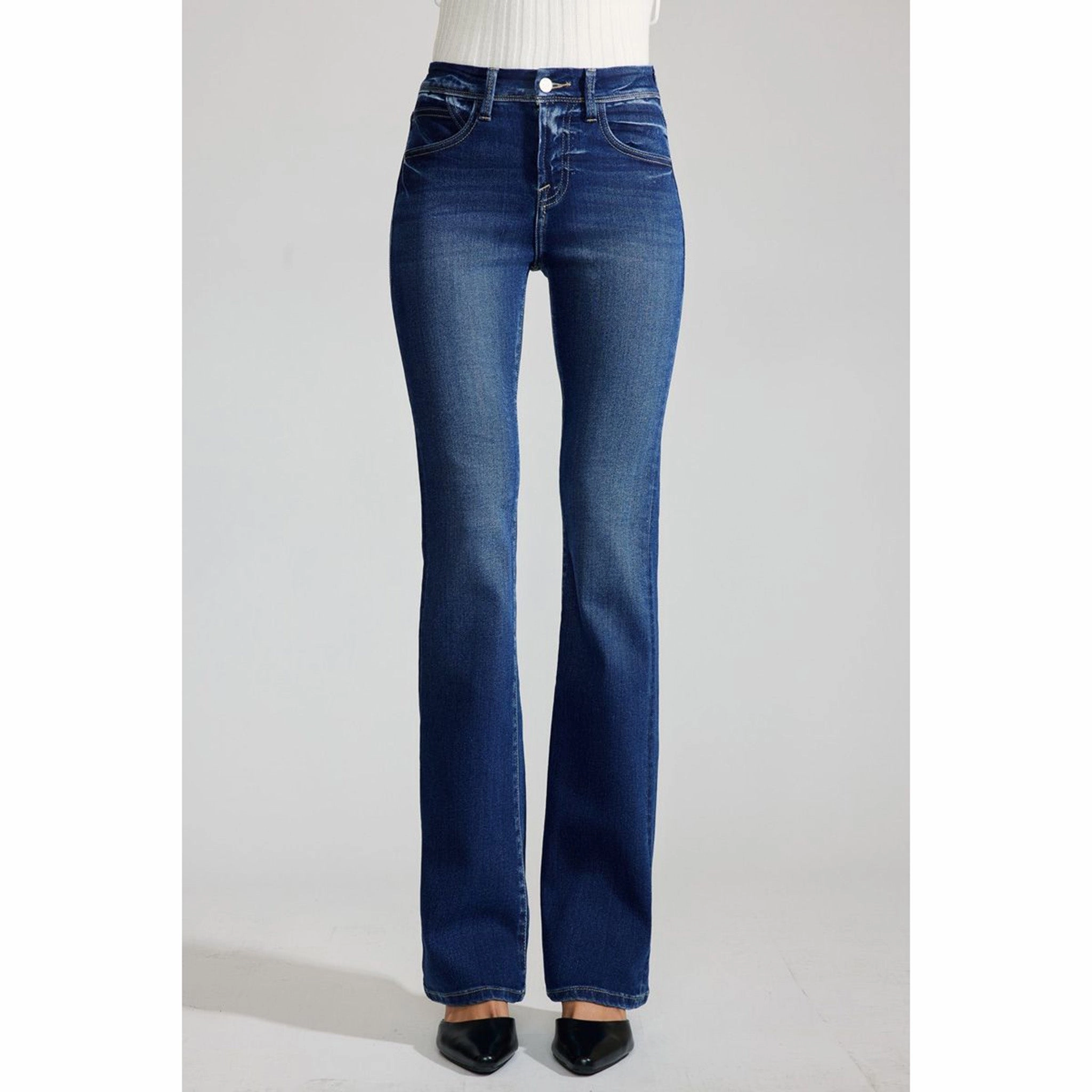 KanCan Women's Dark High Rise Boot Cut Reliable Layer Casual Spring Mood Classic Wear