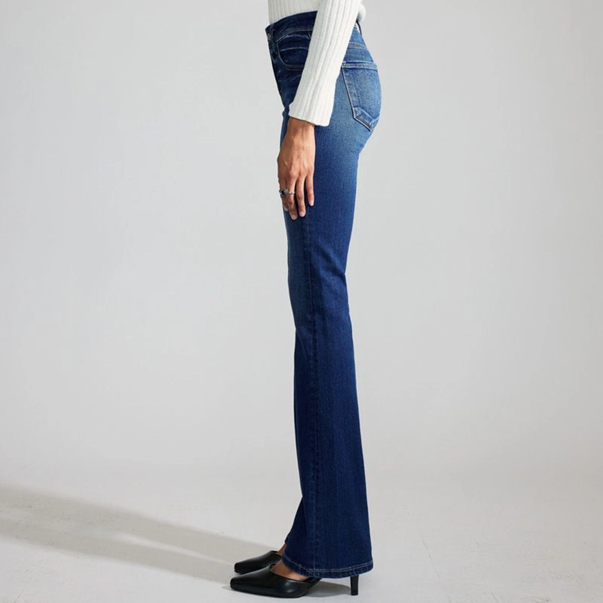 KanCan Women's Dark High Rise Boot Cut Casual Elegance School Fit