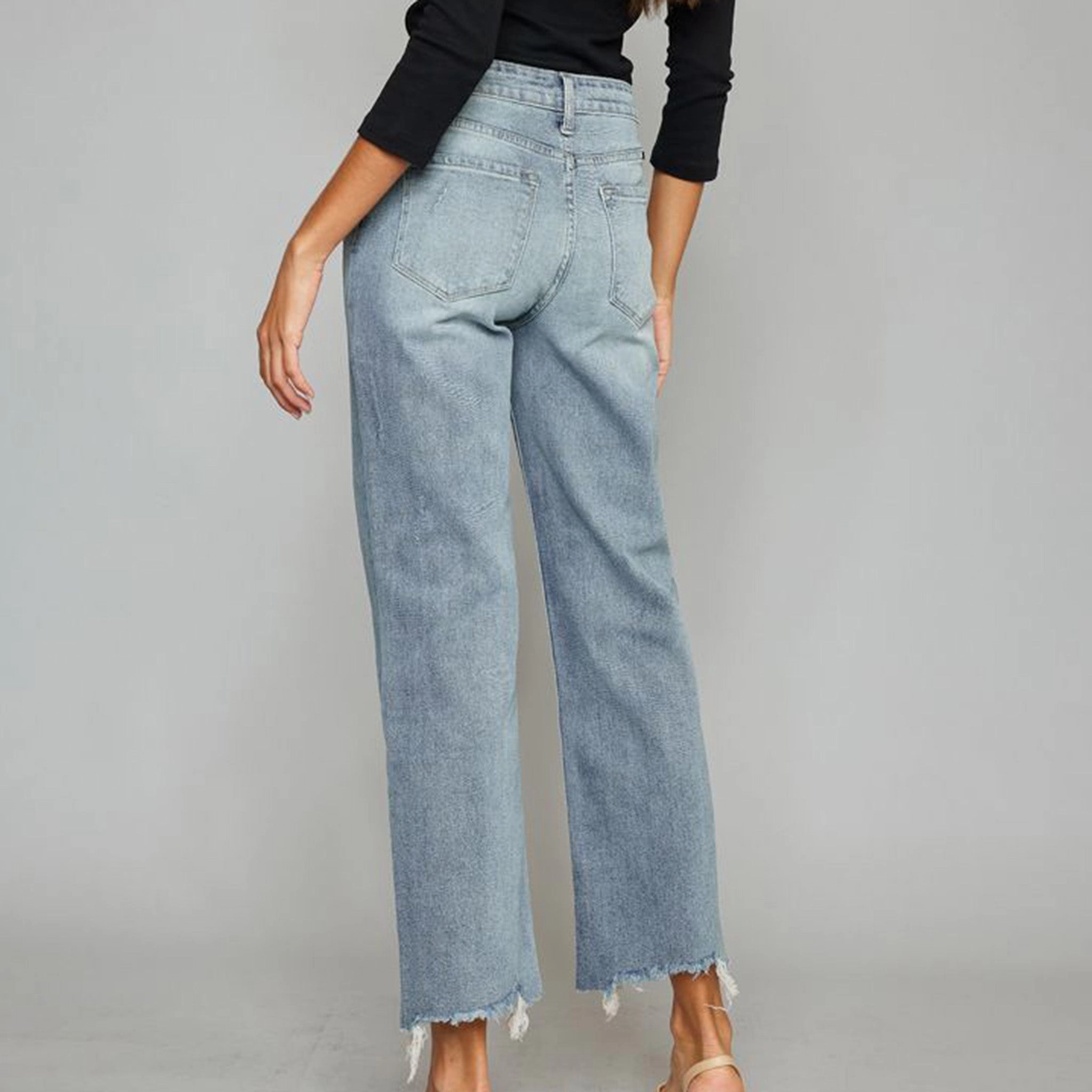 Spring Mood Slim KanCan Women's High Rise Slim Wide Leg Jeans