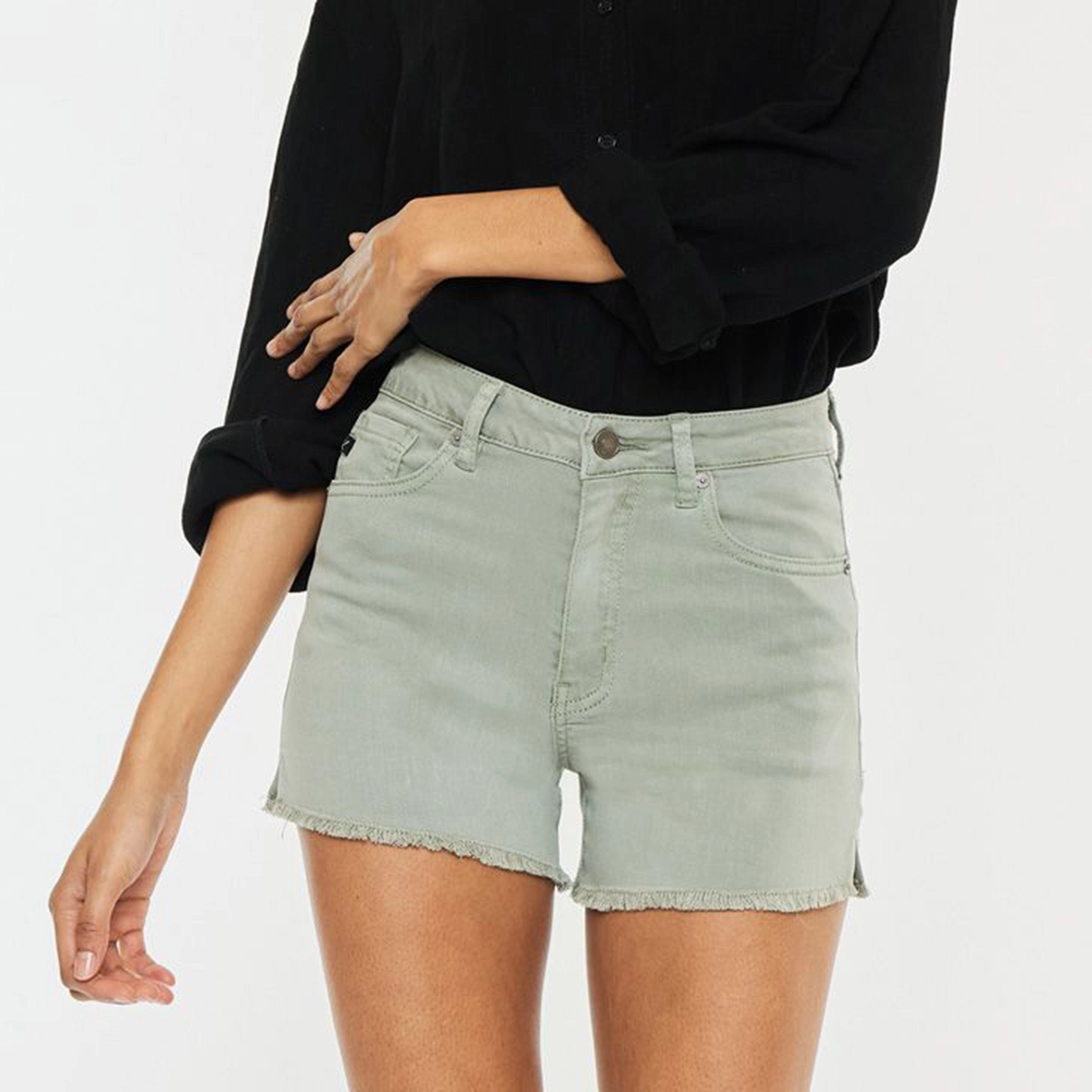 Relaxed Comfort Affordable Neutral Holiday Vibes KanCan Women's Olive Shorts