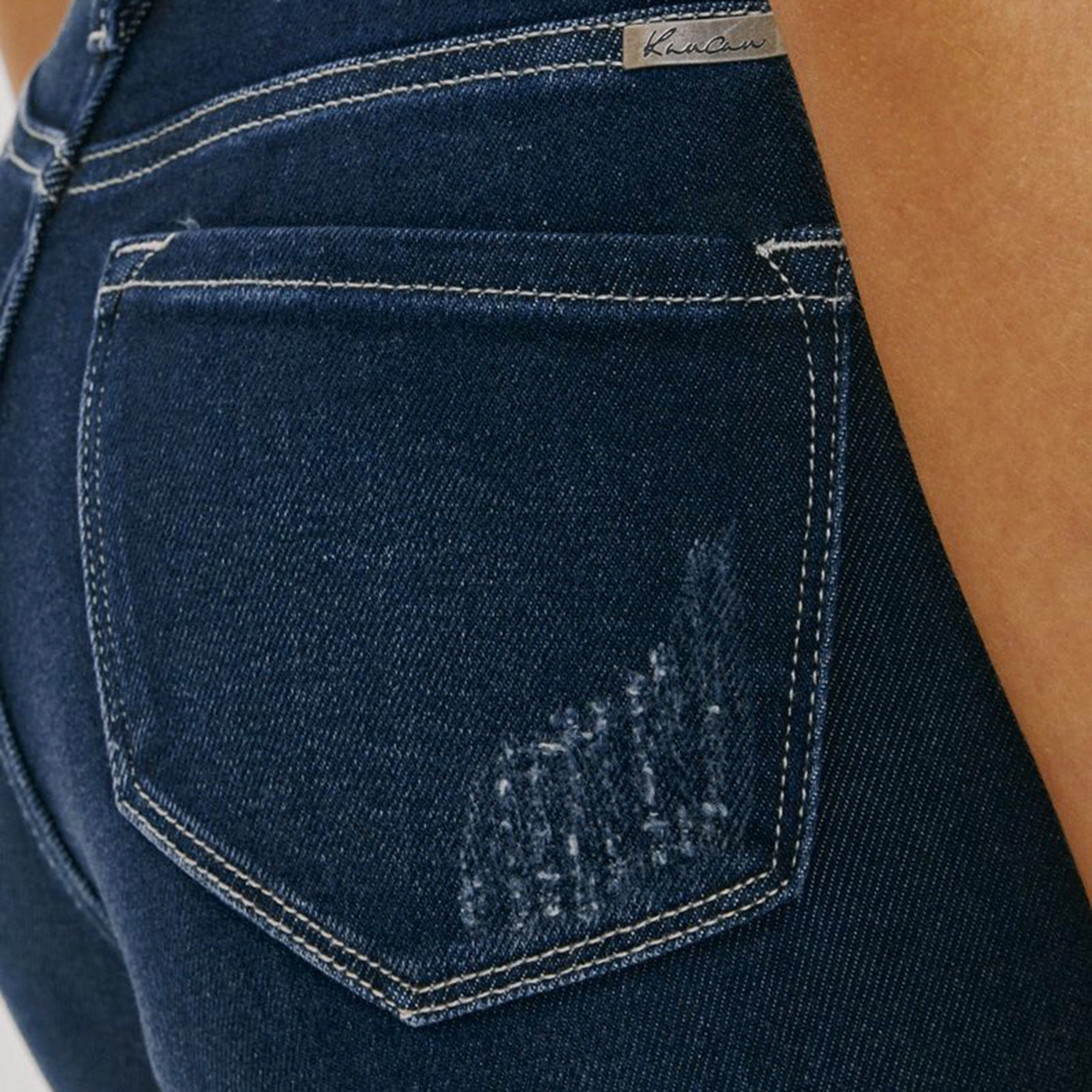 Versatile Tailoring Breathable Classic Wear Eco Friendly KanCan Women's Raw Edge Mid Rise Skinny Jeans