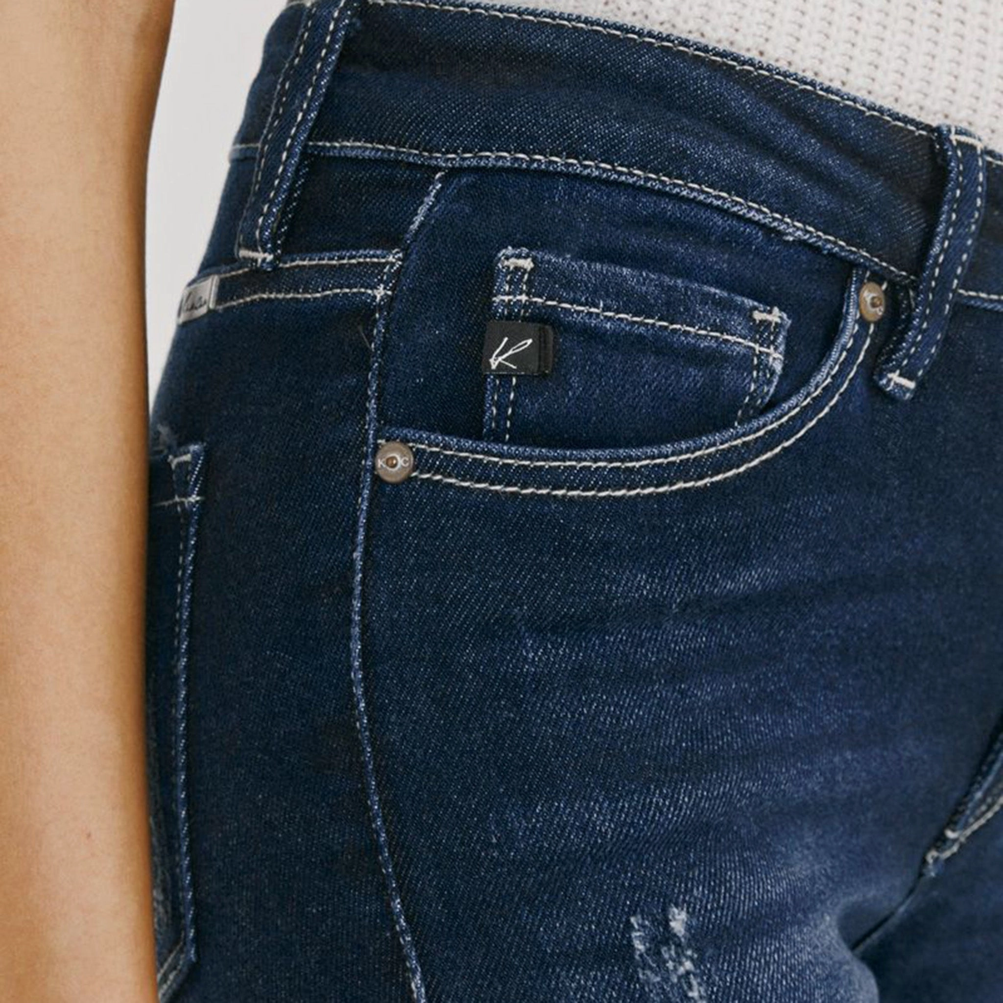 Easy Wearing Durable Summer Vibes KanCan Women's Raw Edge Mid Rise Skinny Jeans