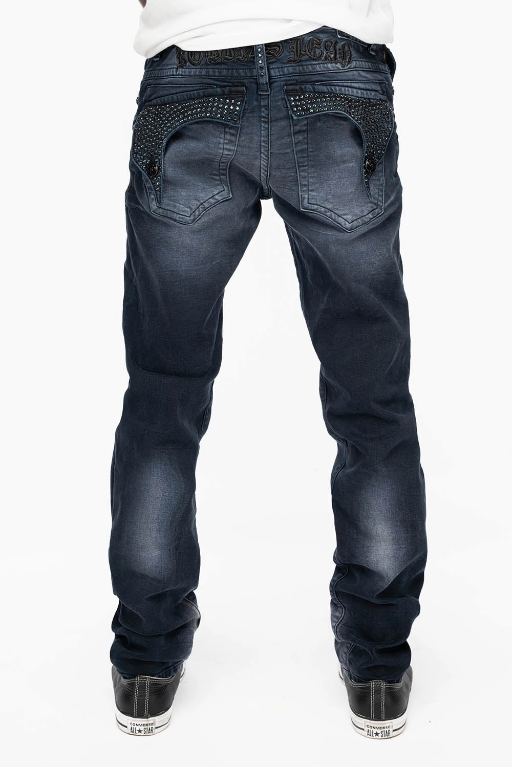 KILLER FLAP MENS SKINNY JEANS IN ANTIQUE PURPLE  WITH TONAL WINGS AND FULL CRYSTAL Neutral Mood Stylish Sunny Vibes