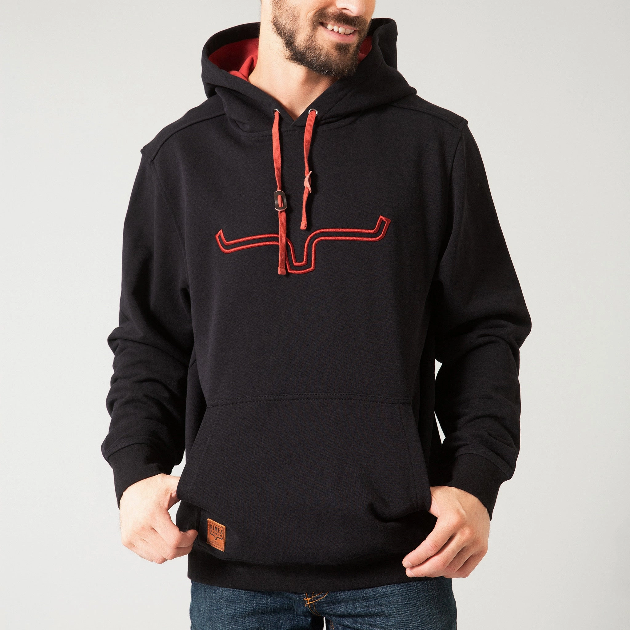 Magnetic Fasteners Kimes Ranch Men's Black Horns Logo Hoodie