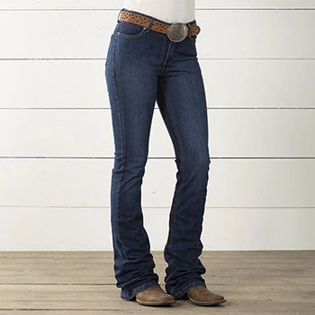 Kimes Ranch-Mid-Rise/Boot Cut/Slim Fit Ladies Jeans-Chloe Winter Warmth Student Outfit Textured