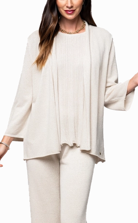 Light Wear Elsa Shimmery Jacket / Cardigan - Gold Ecru
