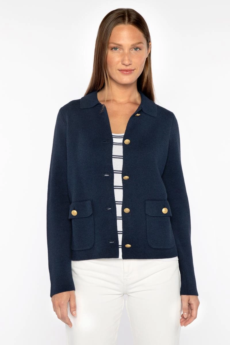 Short Tailored Cardigan Non Pilling Surface