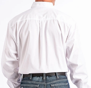 Casual Sophistication Breathable back panel Cinch Men's Solid White Western Shirt