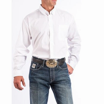 Cinch Men's Solid White Western Shirt Sleek Silhouette