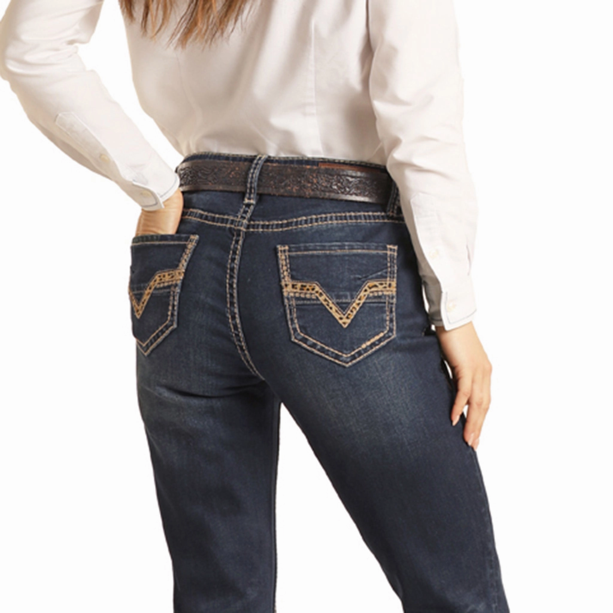 Ladies Cheetah Pocket Riding Jean Lifestyle Choice Neutral Look