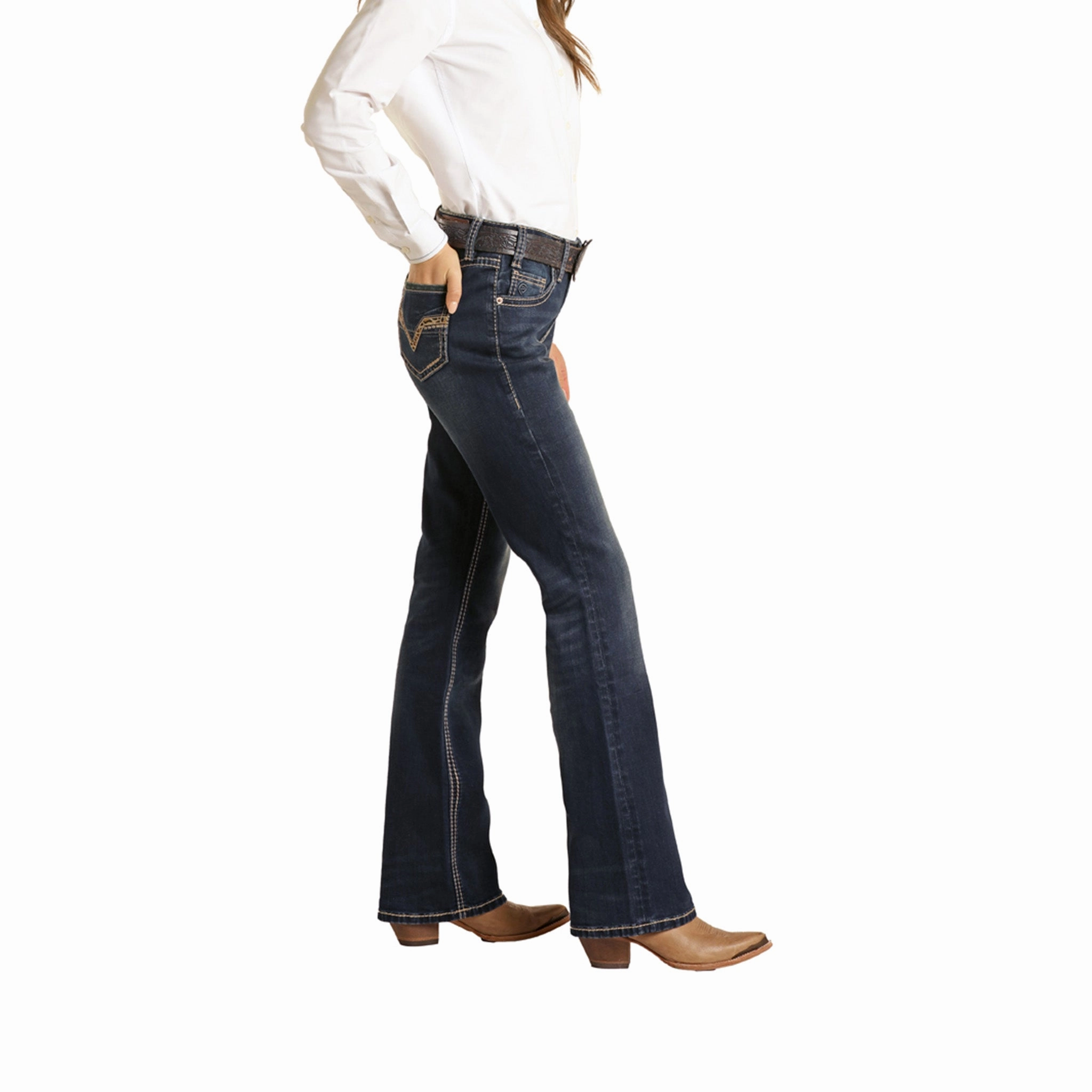 Textured Versatile Shopping Day Ladies Cheetah Pocket Riding Jean