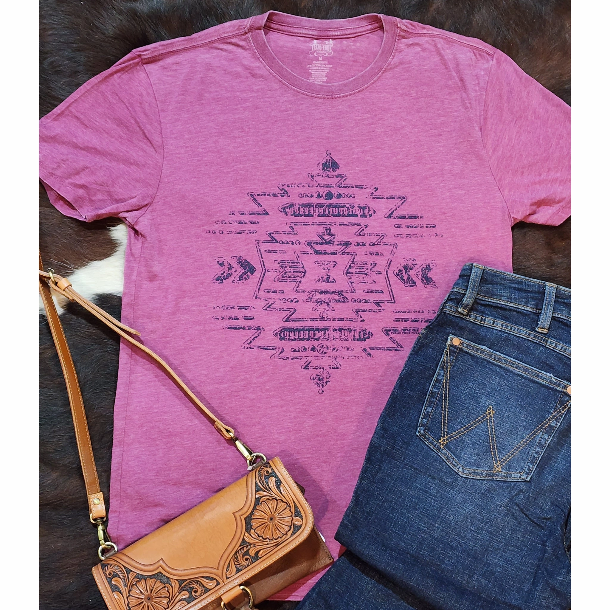 LightweightFabric Vintage Wine Aztec Tee