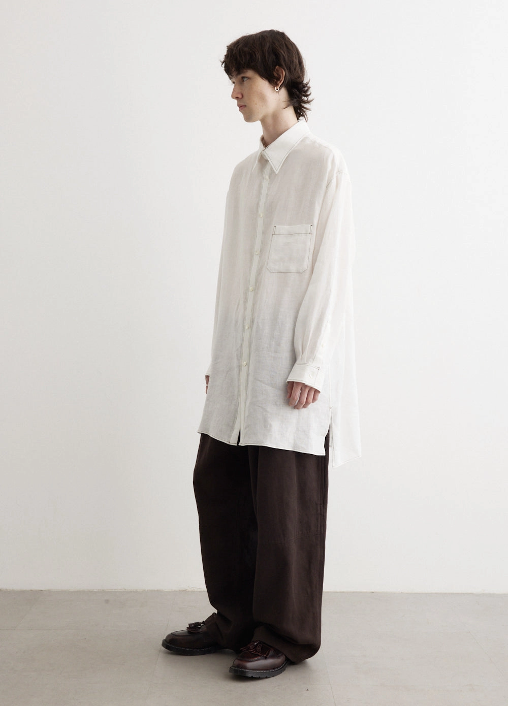 Hooded Option Layered Collar Shirt