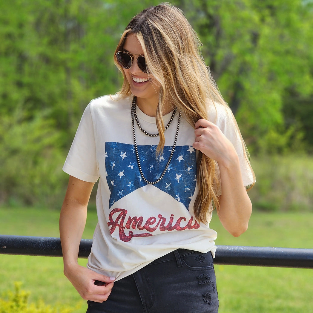American Ivory Tee AdjustableNeckline