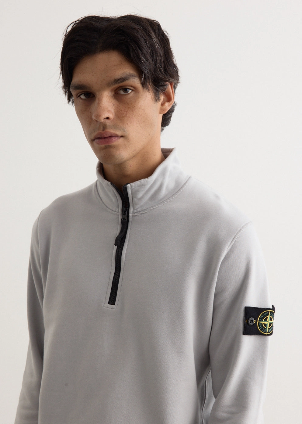 Yarn Dyed Fabric Organic Cotton Half Zip Sweatshirt