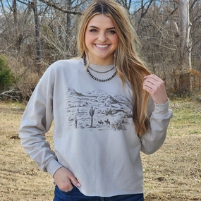 Desert Cowboys Sweat Shirt Double Layered Fabric Glow In The Dark Accent Trim
