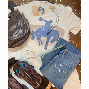 Denim Bronc Tee Smooth Stitching HighElasticity Thread