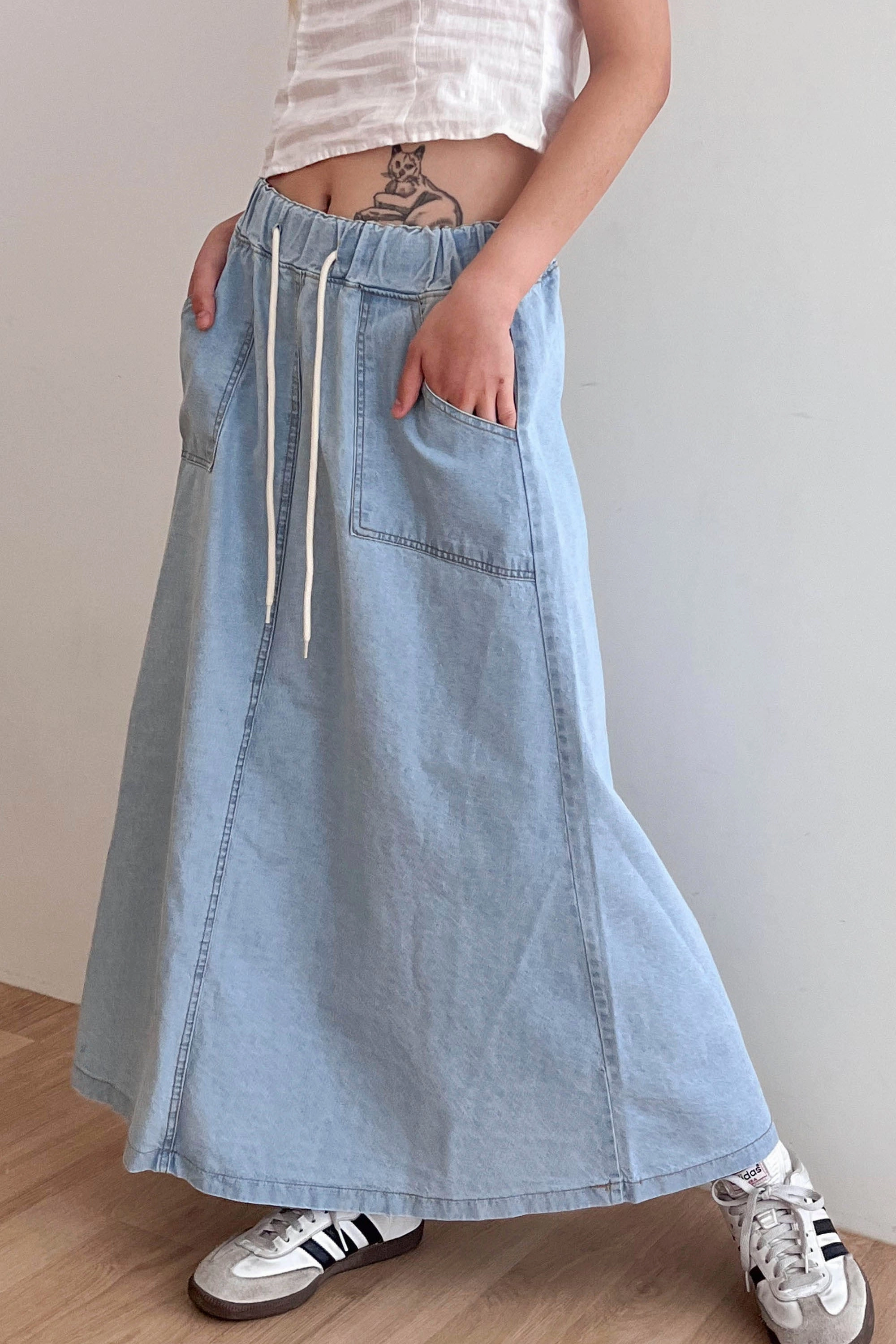 High-Quality Fit Modern Weekend Style Layla Maxi Denim Skirt