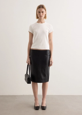 Heritage Inspired Reinforced Pockets Leather Pencil Skirt