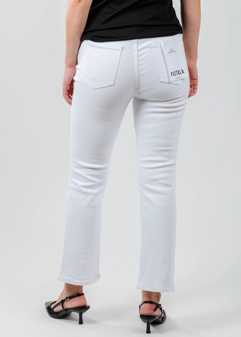 MoistureWicking Lennon High Rise Crop Boot Jeans - Vivid White