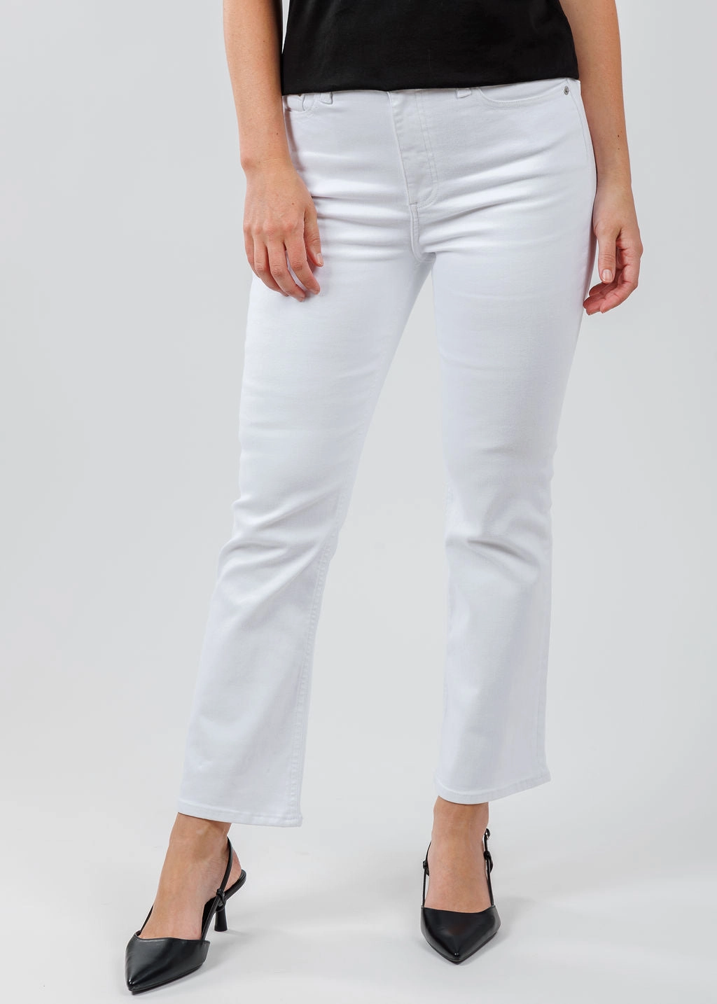 Lennon High Rise Crop Boot Jeans - Vivid White ThermalRegulatingLining