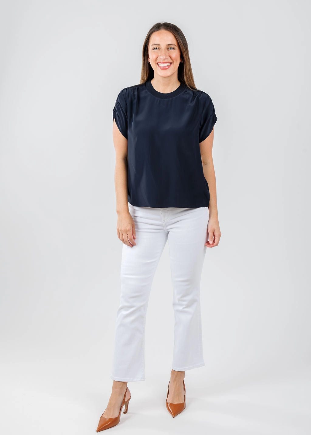 Lennon High Rise Crop Boot Jeans - Vivid White Breathable Mesh Panels Stretch Layer Fit