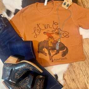 Let'er Go Bronc Buster Tee Tencel Lyocell Fiber