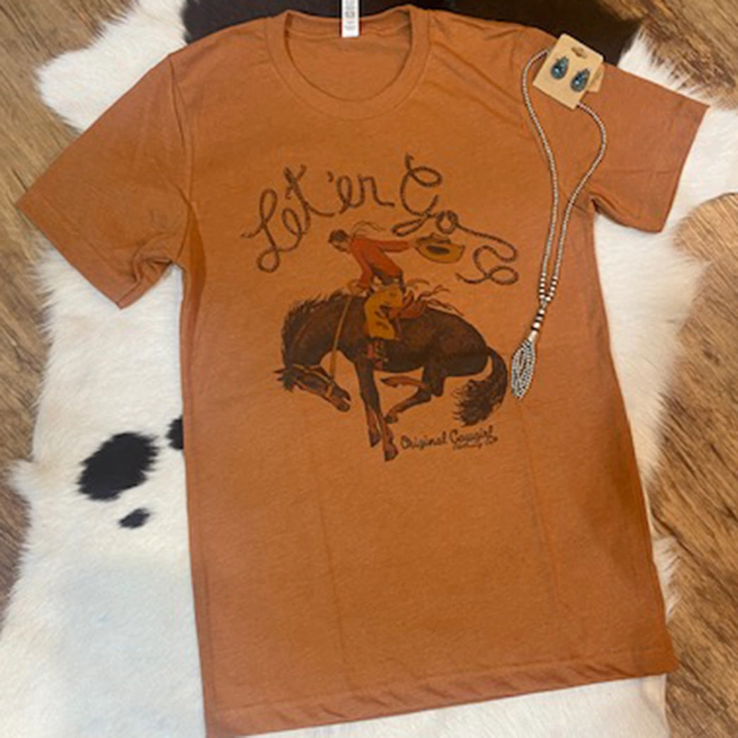 LowImpact Dye Process Let'er Go Bronc Buster Tee