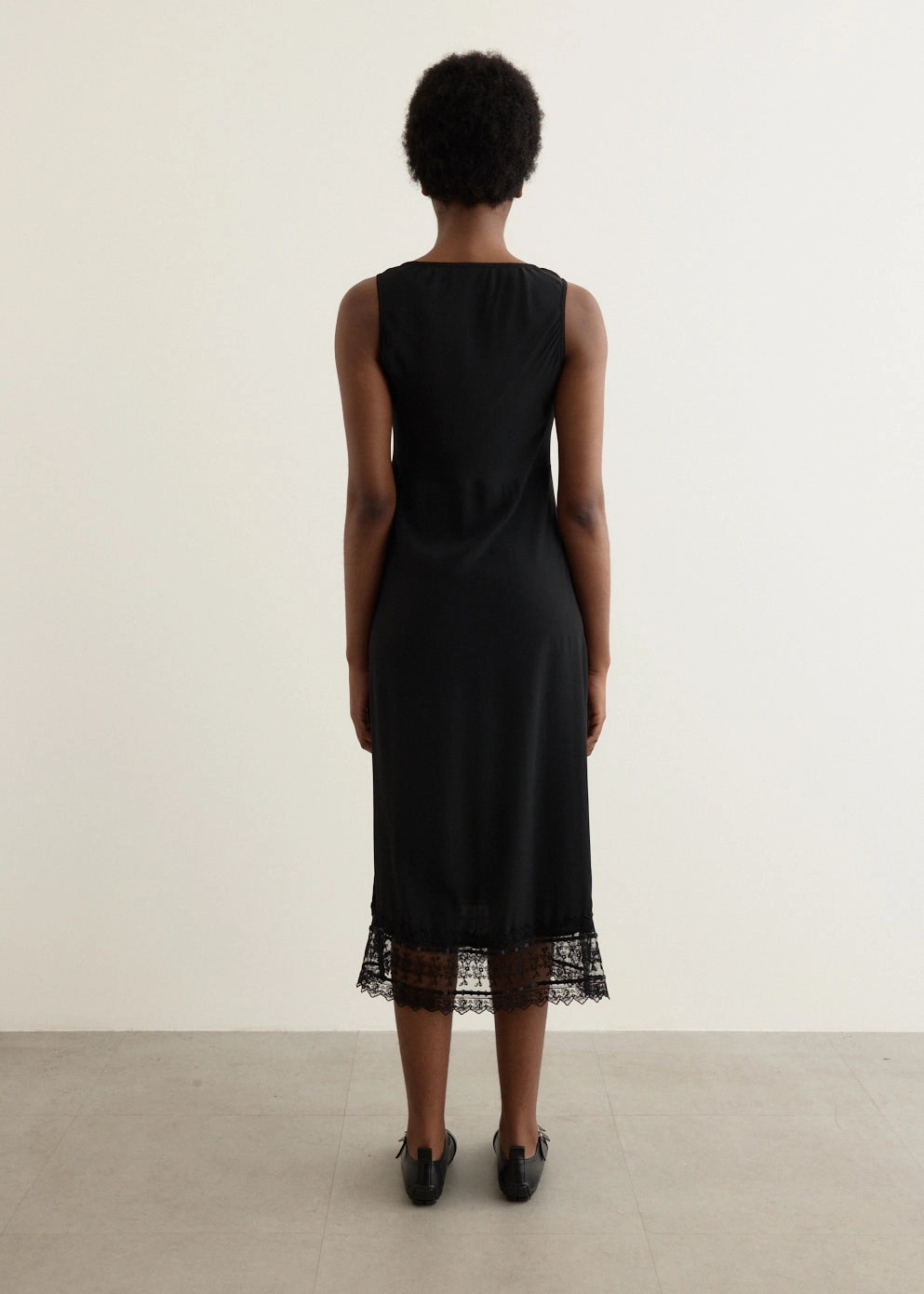 Scoop Neck Slip Dress With Trim Sleek Comfort