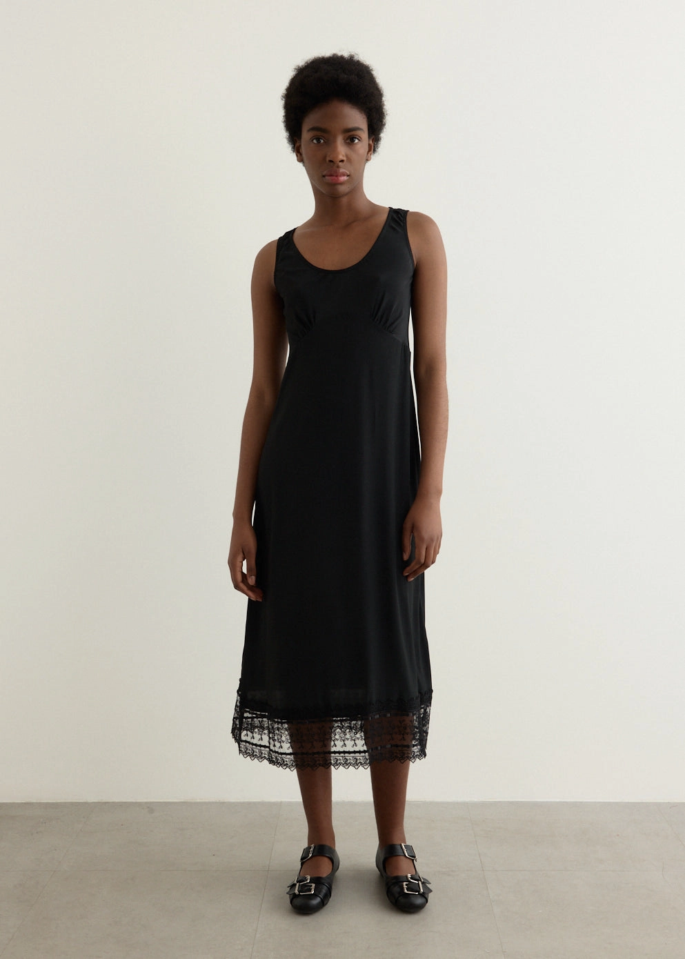 Scoop Neck Slip Dress With Trim Flattering Look Wear Tall Girl