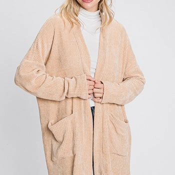 No Collar Canvas Make Ivory Sweater Cardigan