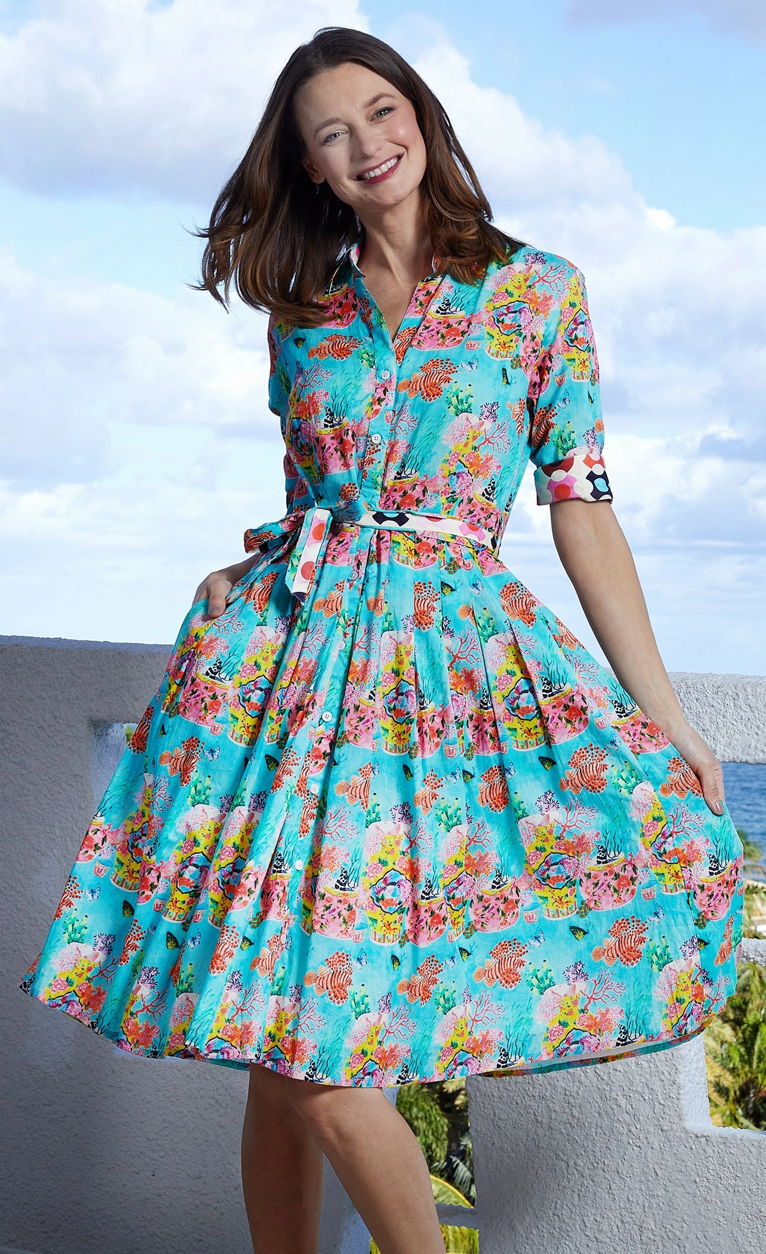 Mrs Maisel Dress - Flowers And Dragons Sculpted Form Lightweight Comfort