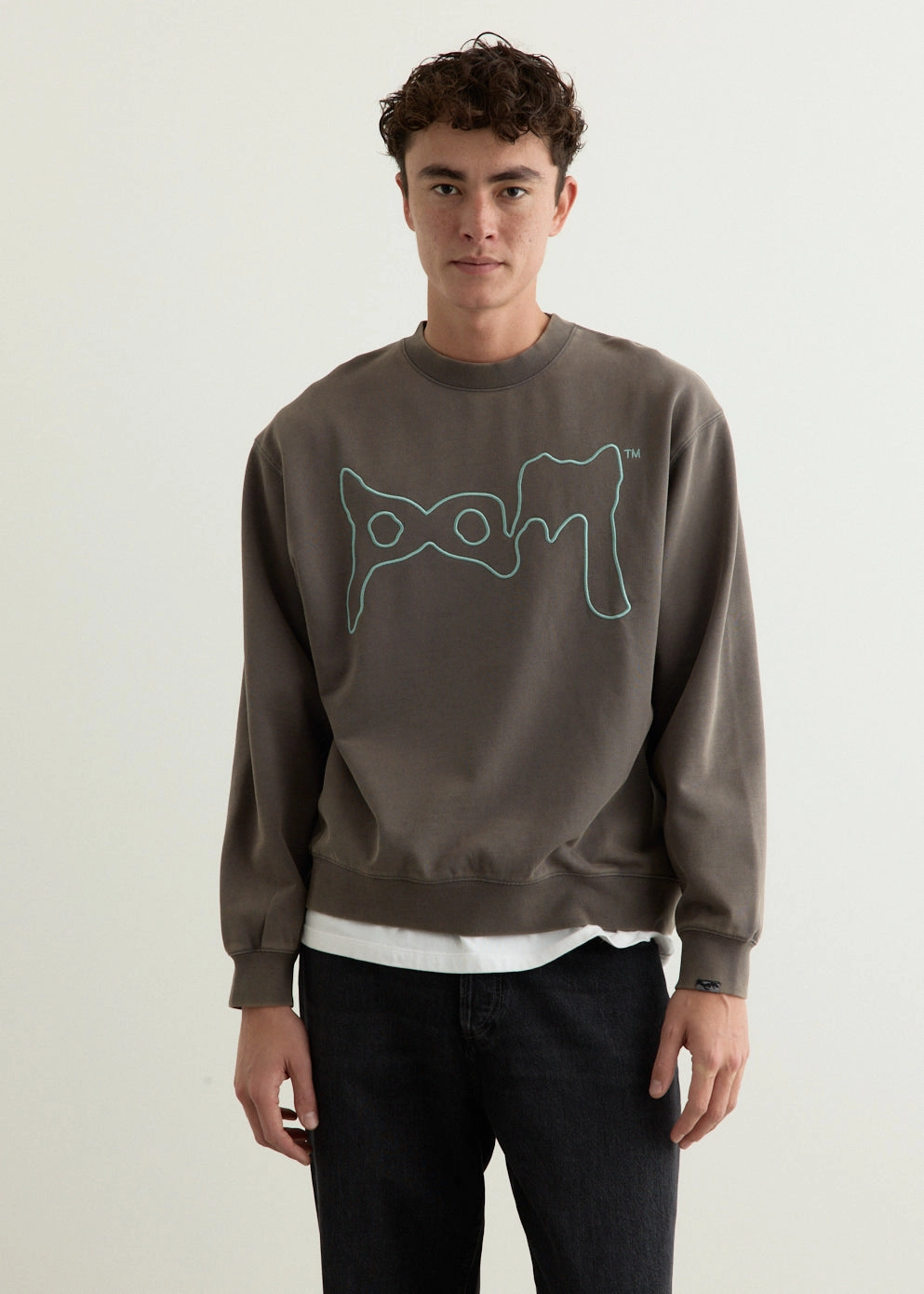 Ergonomic Sleeve Design Casual Fit Pampas Crewneck Sweatshirt