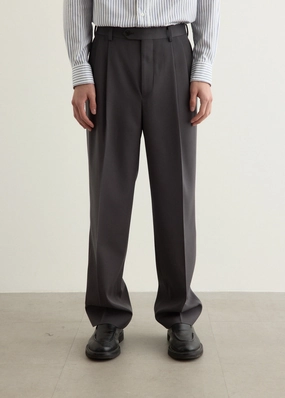 Light Wool Max Gabardine Two-Tuck Slacks Quick-Dry Fabric