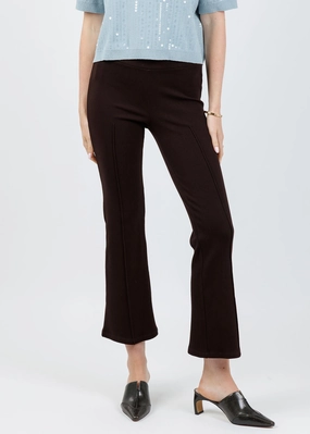 Core Essential The Rib Kick Flare Trousers - Espresso
