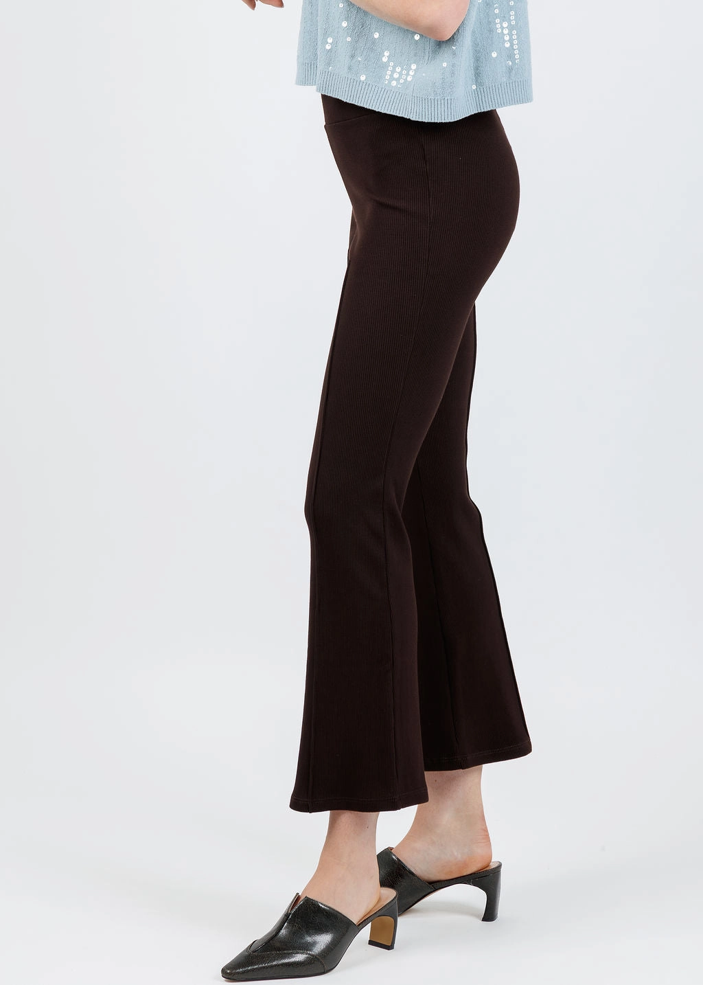 The Rib Kick Flare Trousers - Espresso All Purpose Wear