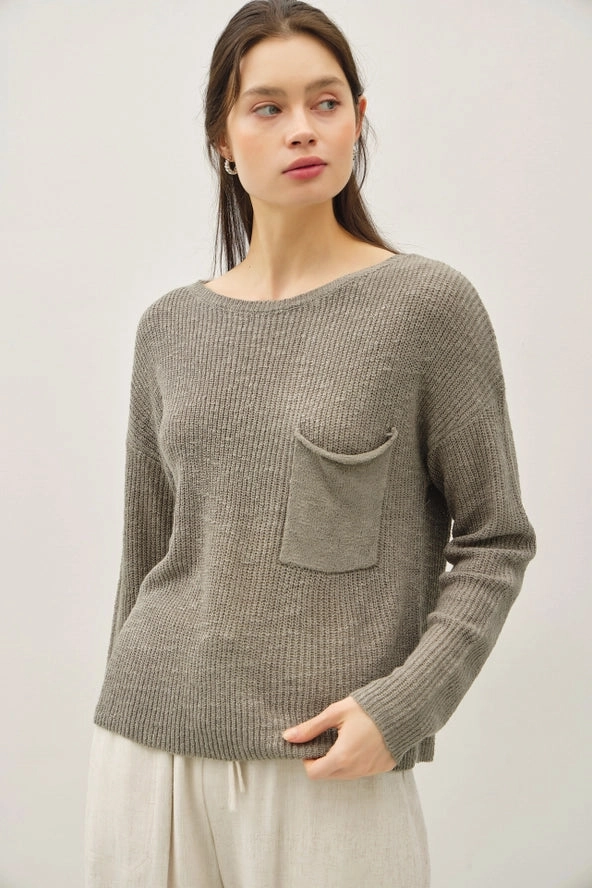 Lightweight Knit Pocket Sweater- 3 Colors RubberizedGrip WrinkleFree Structure