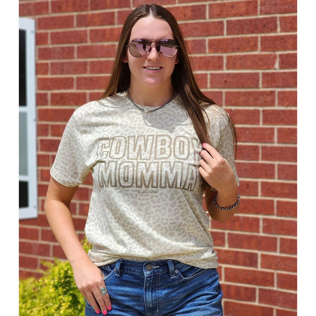 Leopard Cowboy Mama Tee summer look VNeck Style