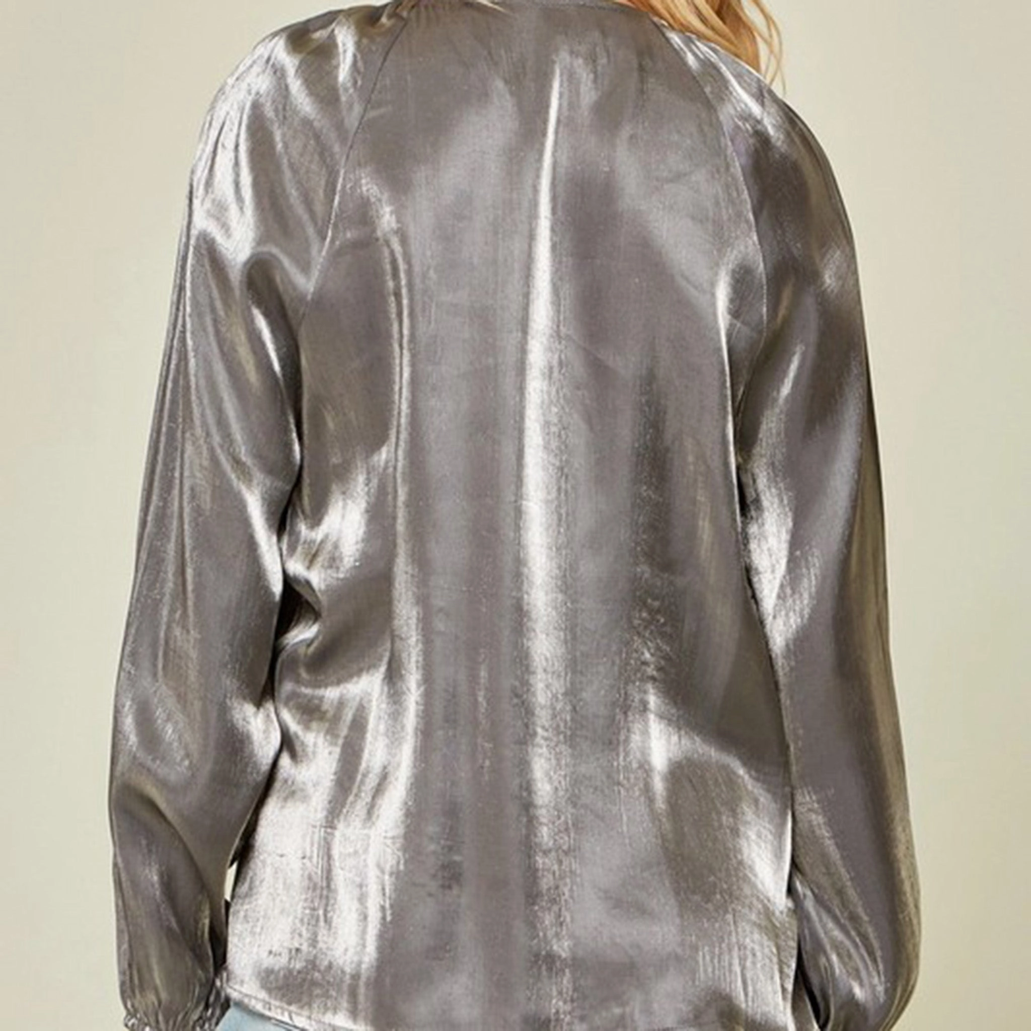 Andree Women's Charcoal Aztec Tone Top Taped Neckline Circular Knit Technology