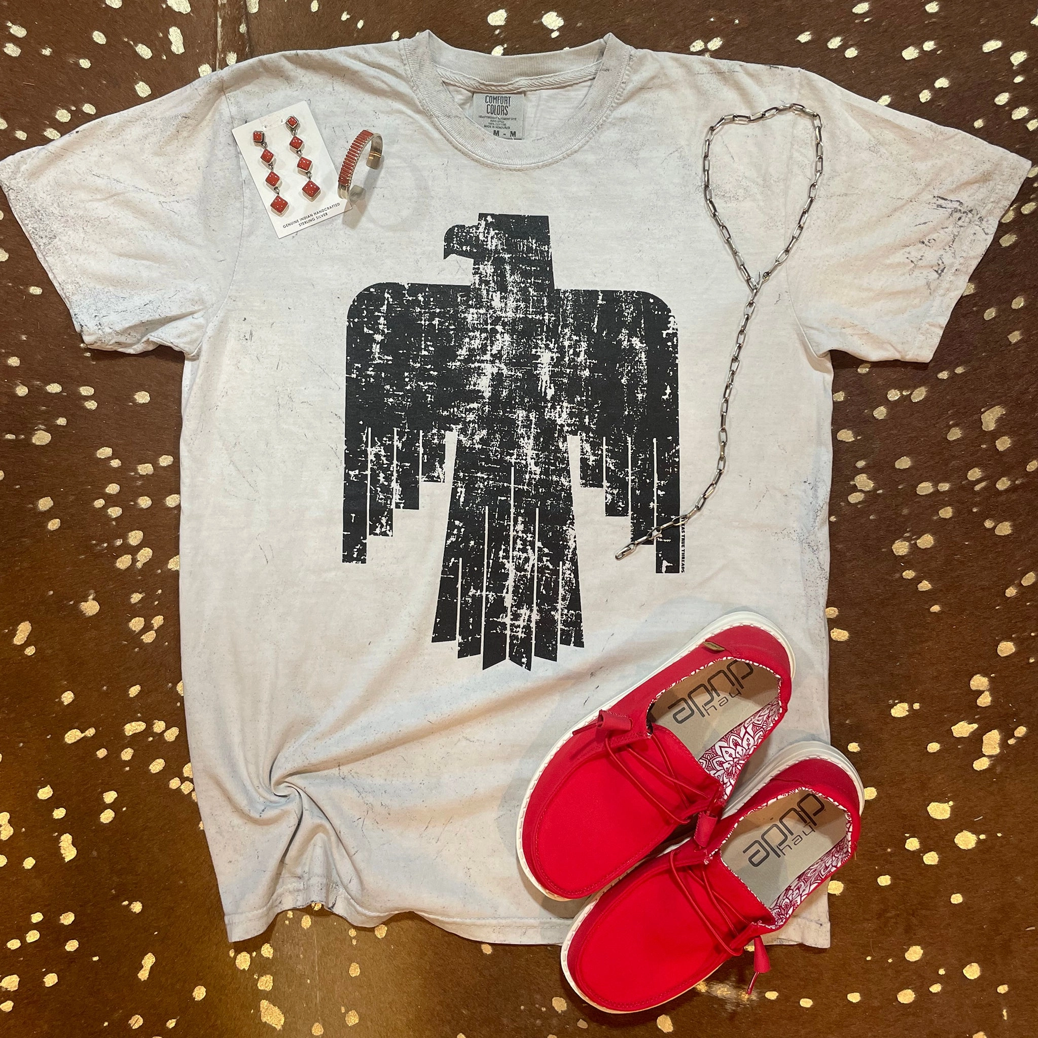 NonChafe Lining NonRestrictiveCut Texas True Rocker Thunderbird Smoke Tee