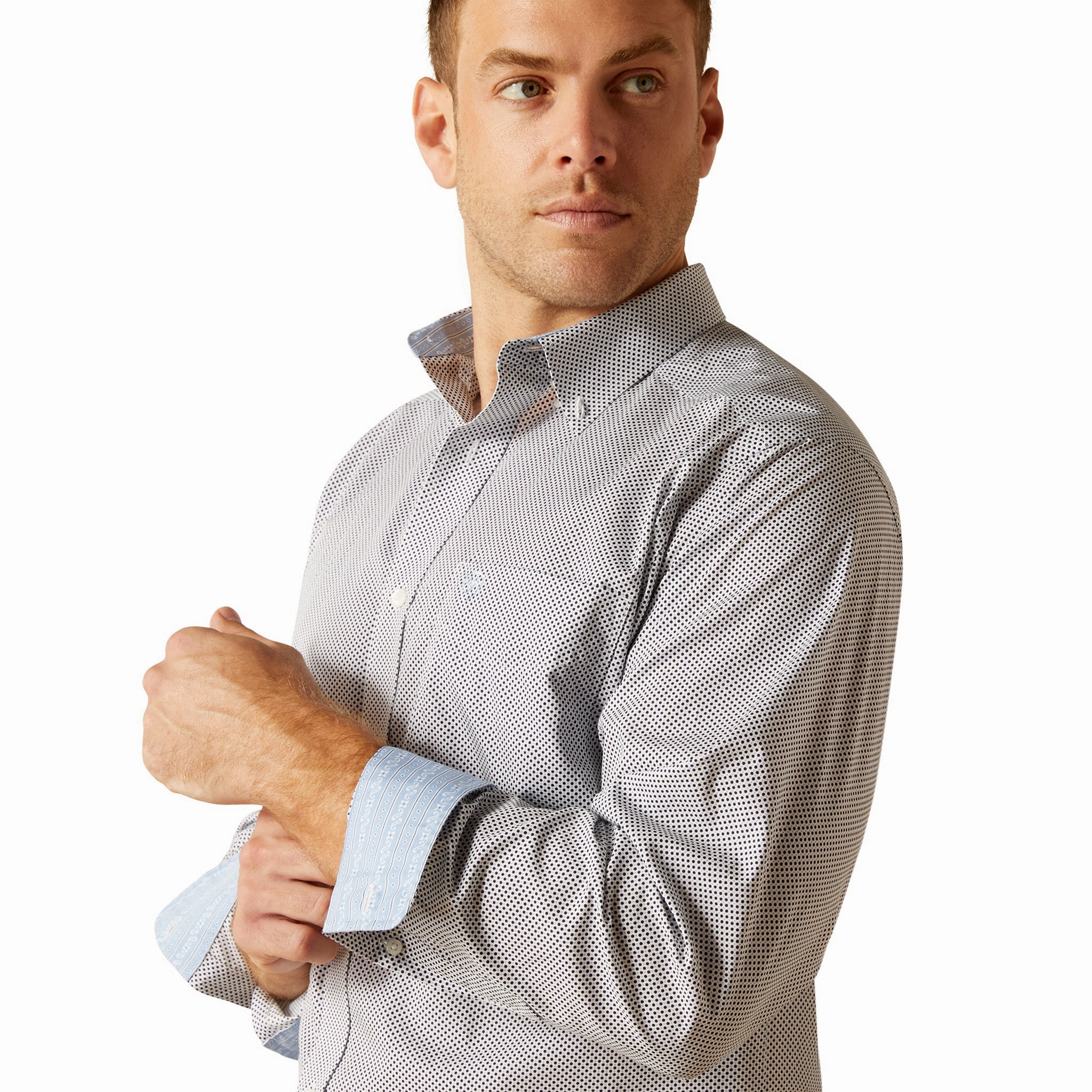 Friends Meetup Premium Style Ariat Men's Wrinkle Free Wes Classic Fit Long Sleeve