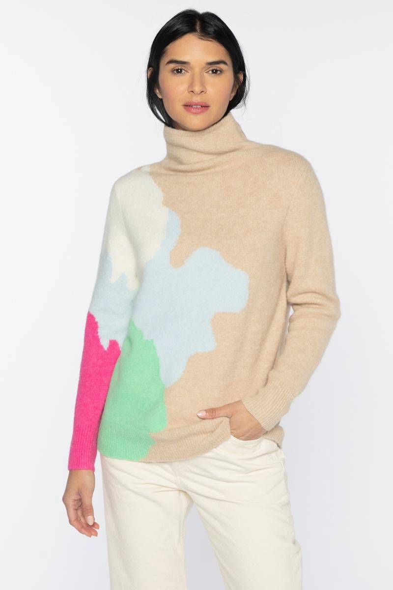 Ethical Production Knitwear Lofty Intarsia Funnel