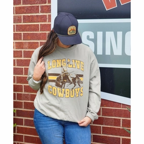 Layered Wind Barrier Down Filled Long Live Cowboys Sweatshirt