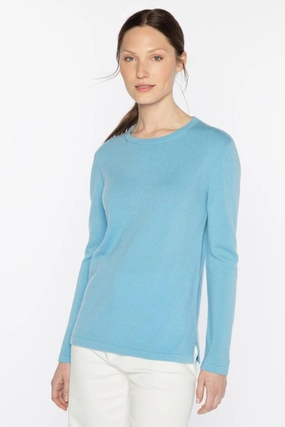 Cozy Active Wear Flexible Waistband Long Sleeve Cashmere Crew