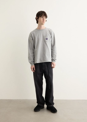 V neck elegance Long Sleeve Pocket T-Shirt