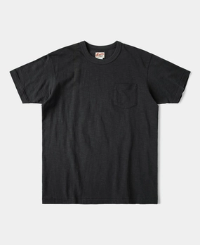 Travel Comfort Style Loopwheel Tubular Slub Cotton Pocket T-Shirt - Vintage Black