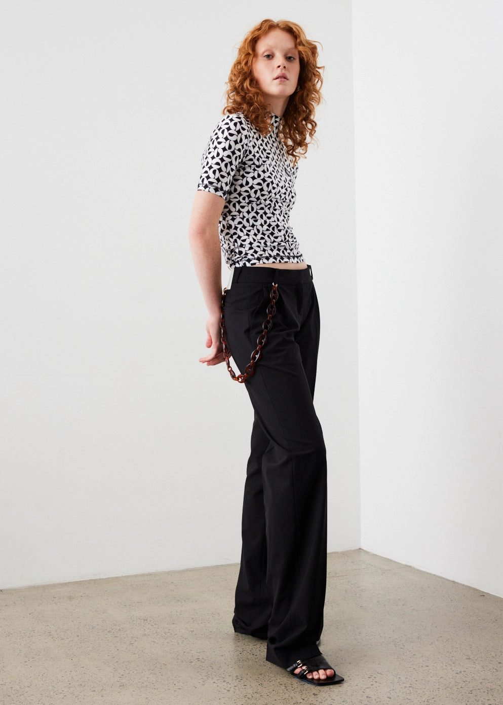 Low Rise Loose Tailored Trousers Breathable mesh lining