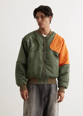 Changeable Style Packable Construction MA-1 Nylon SHAM BOMBER Jacket