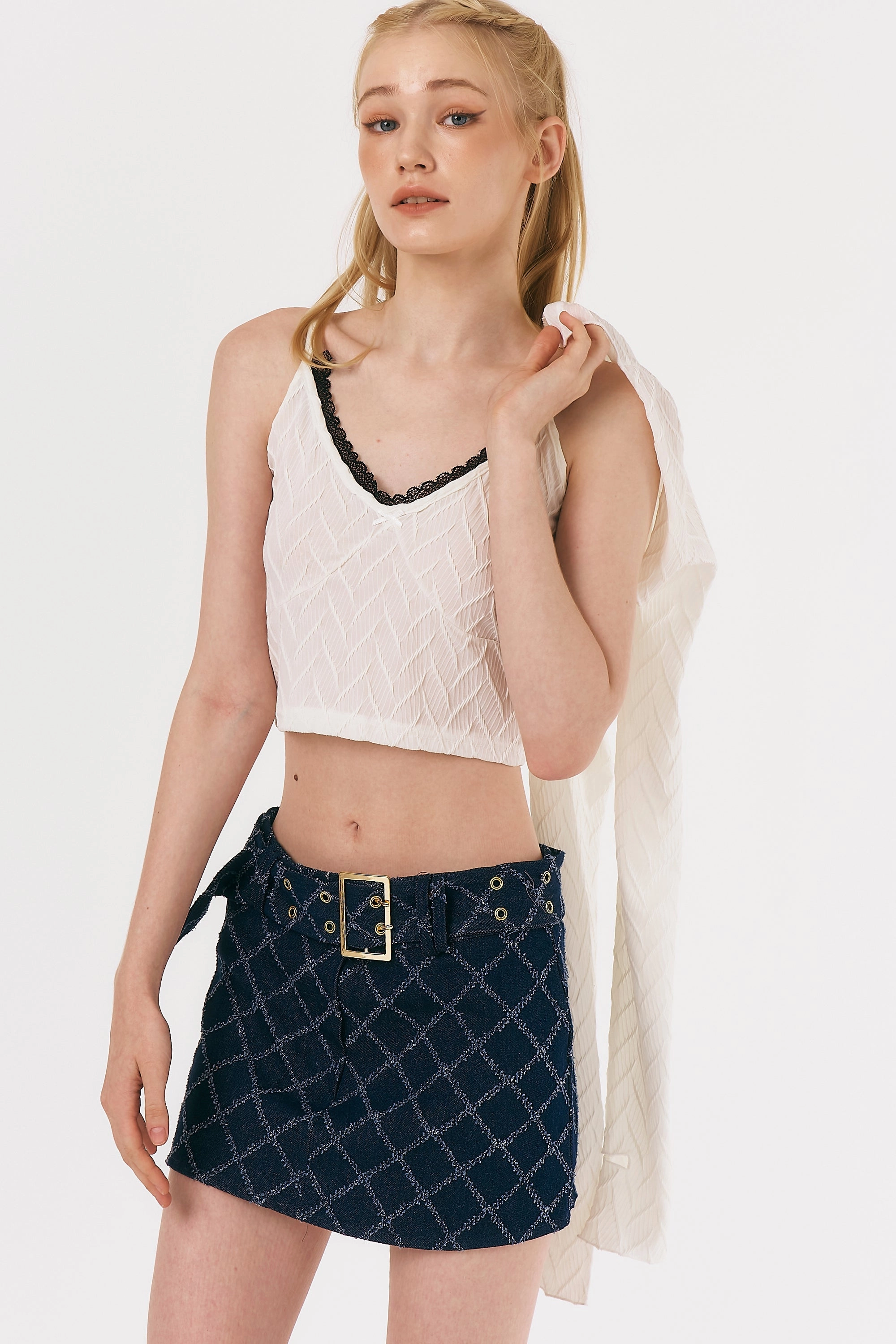 Melissa Micro Mini Denim Skirt Home Comfort Autumn Days Elegant Colorfast Dyeing Method