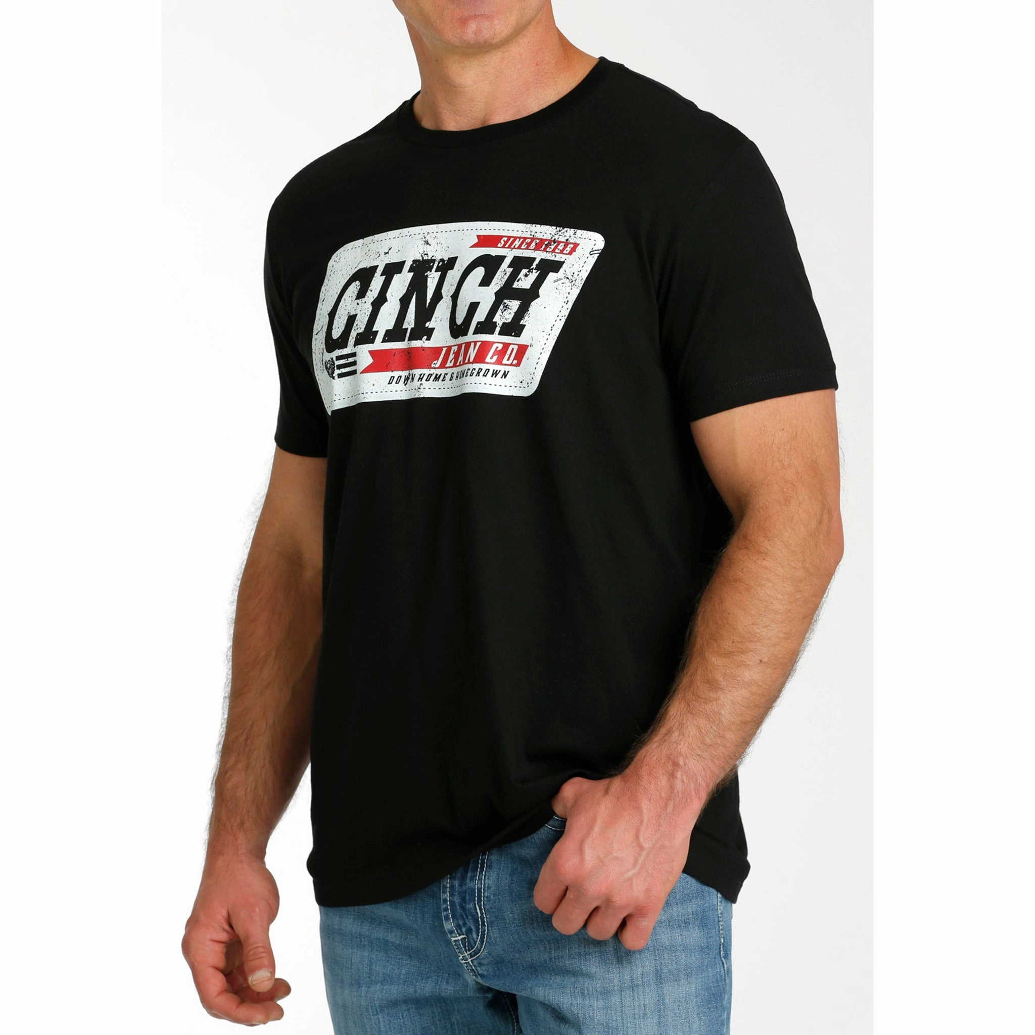Men's Black Cinch Jeans Tee Classic Comfort Reinforced Side Vents